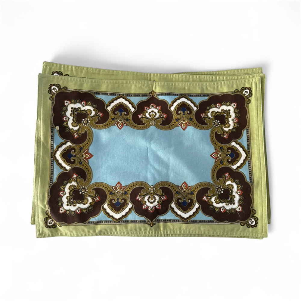 Pottery Barn Placemat set of 7 - Blue, Brown, green